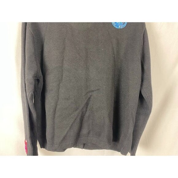 Terazzo Sequin Cat Button Down Cardigan Black 90's Women's Medium - Picture 9 of 14